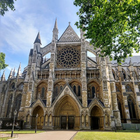 Wander over to Westminster Abbey in five minutes and take a guided tour to learn about its illustrious history