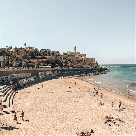 Spend the day on Old Jaffa Beach – just a fifteen-minute walk away