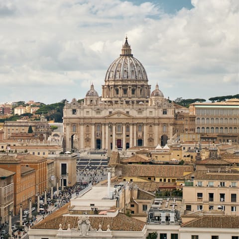 Venture out to St. Peter's Basilica, which can be reached in a twenty-three-minute walk