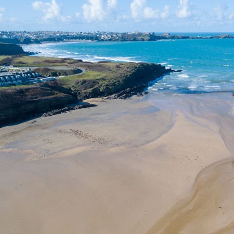 Stay just a five-minute stroll away from Porth Beach 