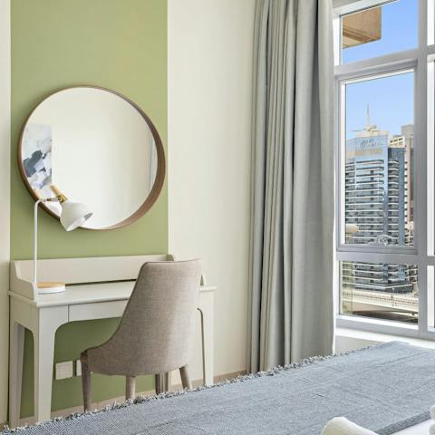 Catch up on work – there's a desk in the bedroom