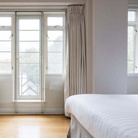 Wake up to light streaming through the bedrooms – the master has a Juliet balcony overlooking the lanes