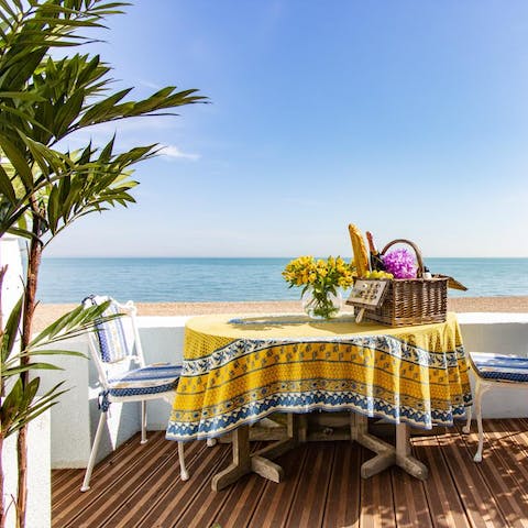 Savour sea views with your morning coffee –⁠ on a clear day you can see straight to France 