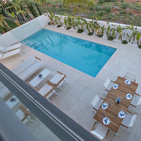 Descend the roman-style steps into your very own plunge pool