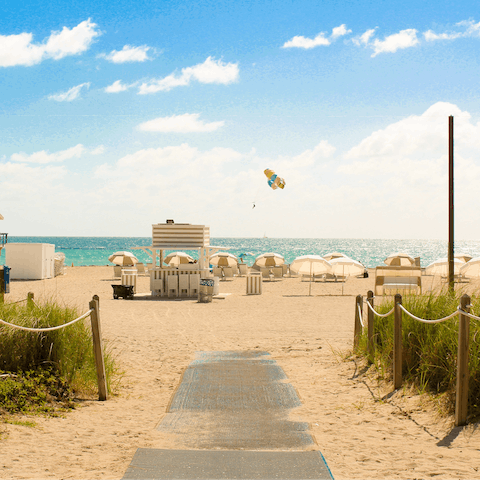 Stroll for just five minutes to reach the golden sands of South Beach