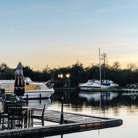 Explore the pretty Broadland village of Horning, less than a ten-minute walk away