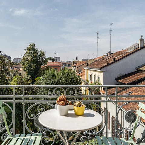 Enjoy a glass of wine on the balcony after a day of exploring