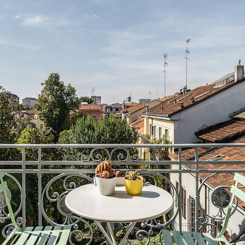Enjoy a glass of wine on the balcony after a day of exploring