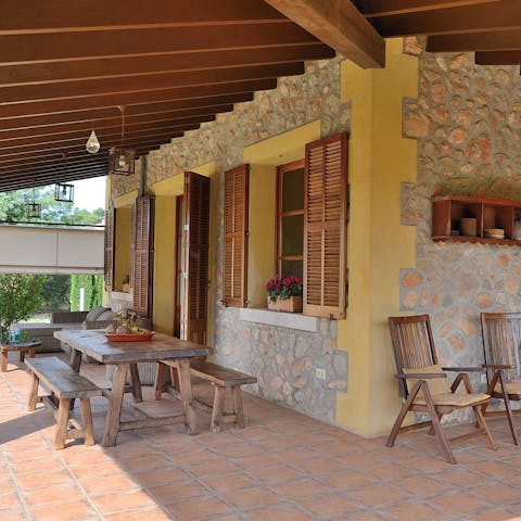 Gather on the terrace and raise a glass of local wine