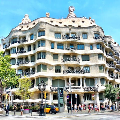 Seek out more of Gaudí's architectural wonders – Casa Milà is a fourteen-minute stroll away
