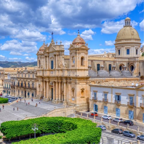Visit beautiful Noto, known for its incredible Baroque architecture