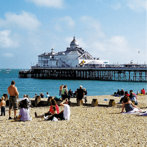 Hop in the car and drive over to Eastbourne for a day on the shingly beach
