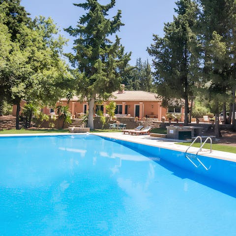 Take a refreshing dip in the private swimming pool