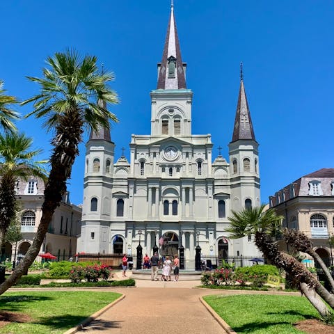 Visit Jackson Square, twenty minutes away on foot