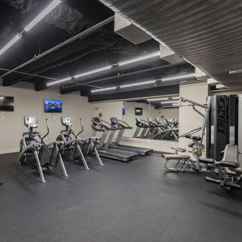Start your morning with a workout in the on-site gym
