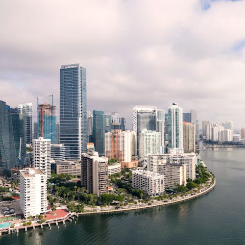 Explore Downtown Miami, twenty minutes away by car