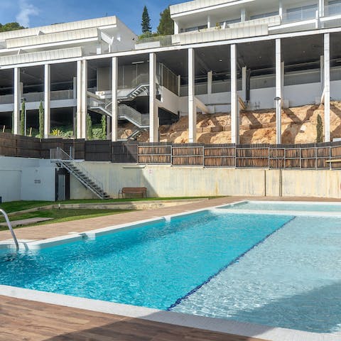 Get refreshed with a morning swim in the communal pool
