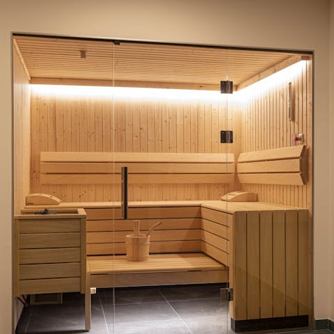 Relax and unwind in your private sauna 