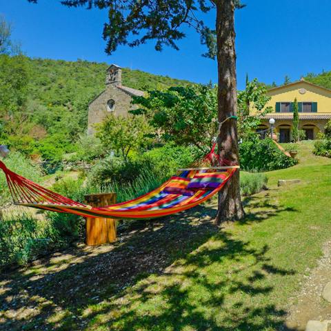 Enjoy an afternoon snooze in the shaded hammock