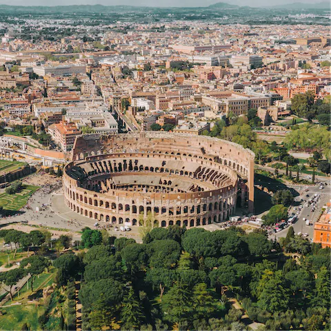Catch a ride to the Colosseum – it'll take you no more than ten minutes