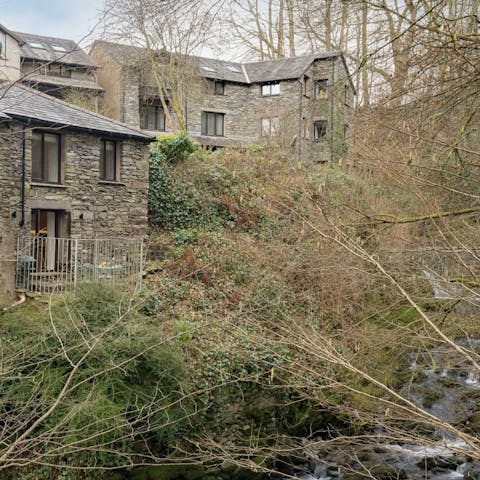 Sip a glass of wine on one of two terraces overlooking Stockghyll Gorge