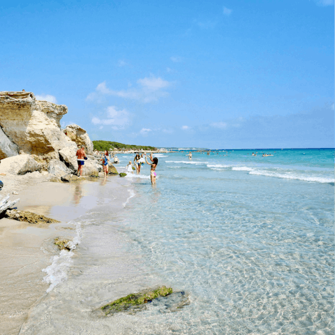 Spend a day at the golden beaches of the beautiful Polignano e Mare
