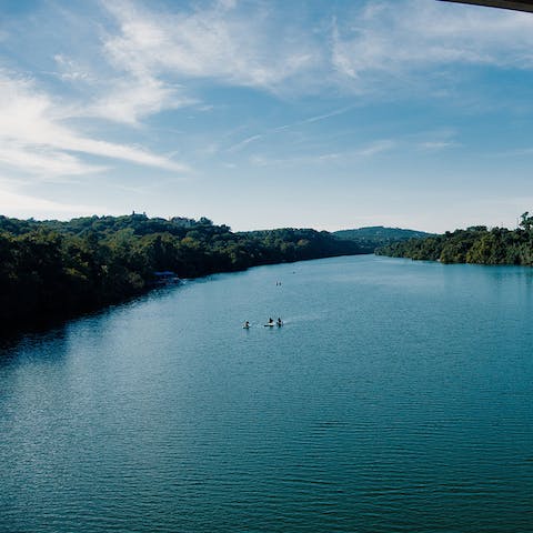 Enjoy breaks right on Lake Austin