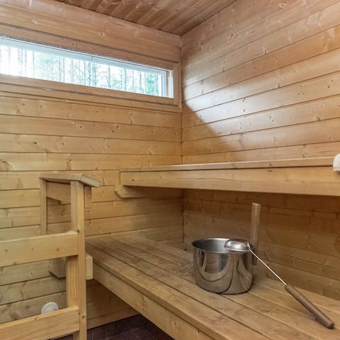 Unwind in the sauna after a busy day