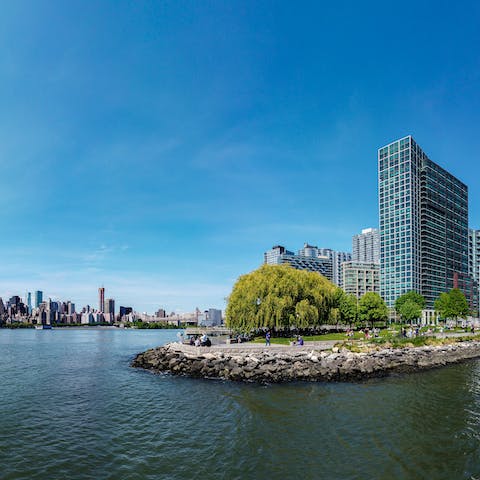 Go for a gentle stroll along East River, a stone's throw from home