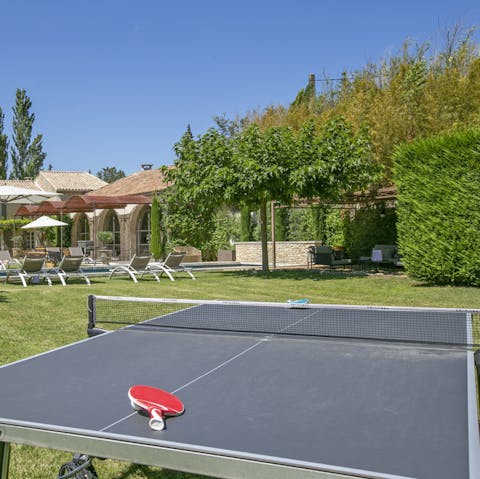 Get competitive over a game of ping pong in the stunning setting of the garden