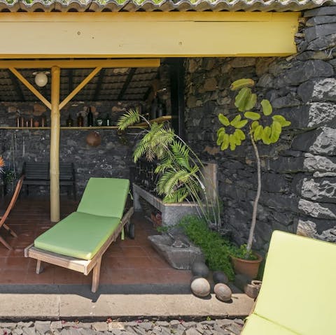 Lounge on one of the comfy chairs as you admire the ocean views