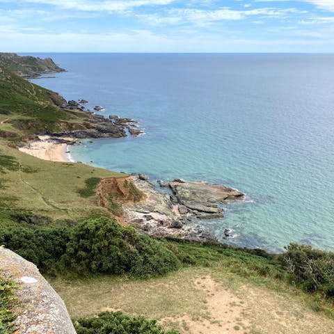 Explore the water sports haven of Salcombe, with its golden beaches and crystal clear waters