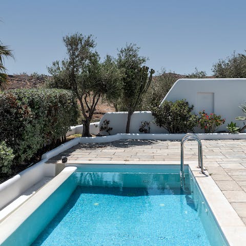 Soak up some sun while taking dips in the private pool