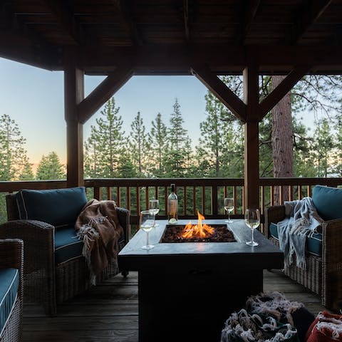 Light up the fire pits for ambient evenings at home
