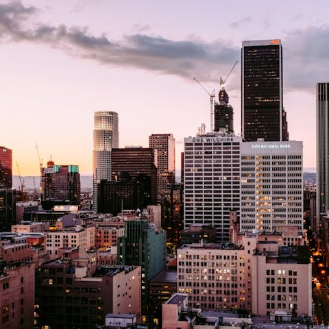 Hit up the nightlife of Downtown LA, only forty-five minutes away in the car