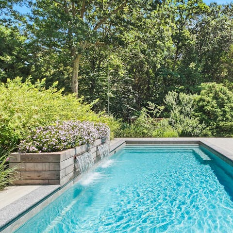 Start the day with a swim in the heated pool