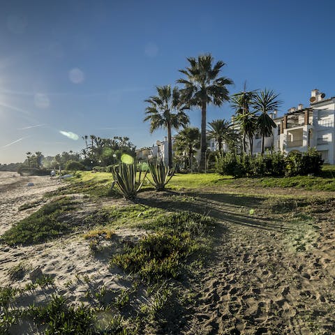 Take the short 30 metre stroll from your apartment to Hacienda beach