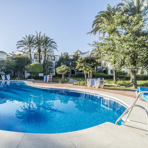 Cool off from the Spanish heat with a refreshing dip in your communal pool