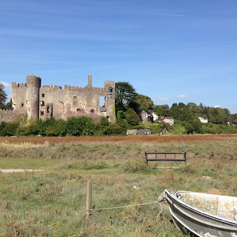 Head to the historic town of Laugharne – just a short drive away