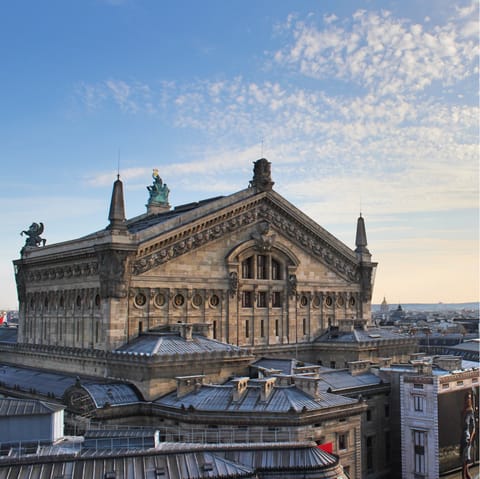 Walk to nearby Palais Garnier to admire the architecture