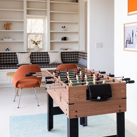 Show off your skills at the foosball table