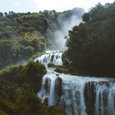 Visit the breathtaking Marmore Falls, twenty one minutes away by car