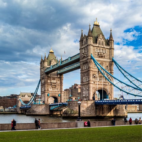 Stroll to the Thames and enjoy views of Tower Bridge