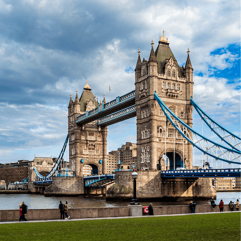 Stroll to the Thames and enjoy views of Tower Bridge