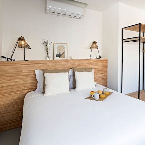 Sink into the oh-so-comfortable bed after lively nights out in Porto