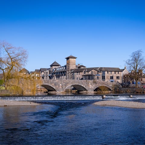 Nip into the market town of Kendal, around a five-minute drive away