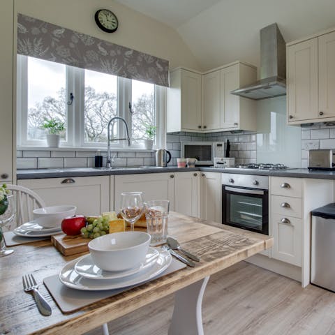 Tuck into a delicious home cooked brunch after a lazy morning in the countryside