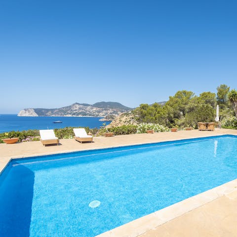 Start your day with some laps in the private pool and gorgeous sea views