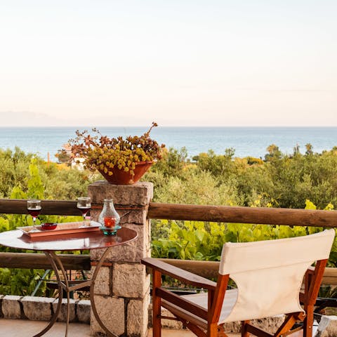 Sip a refreshing cup of Greek coffee and gaze out at the view