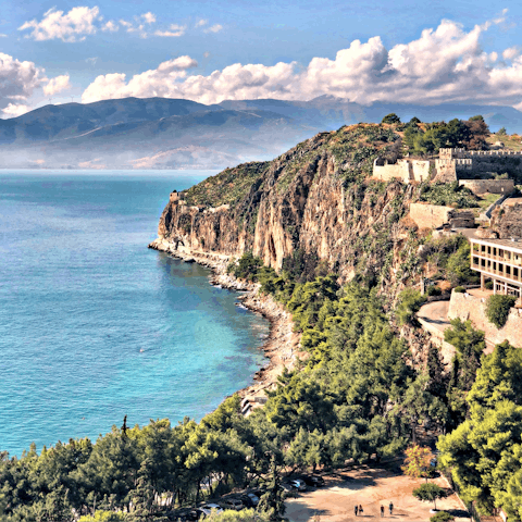 Go for a relaxing stroll along Karia Beach, just a few minutes' drive from home